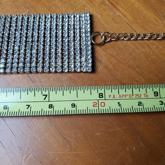 Bracelet, gold toned with clear stones - Picture 4 of 6